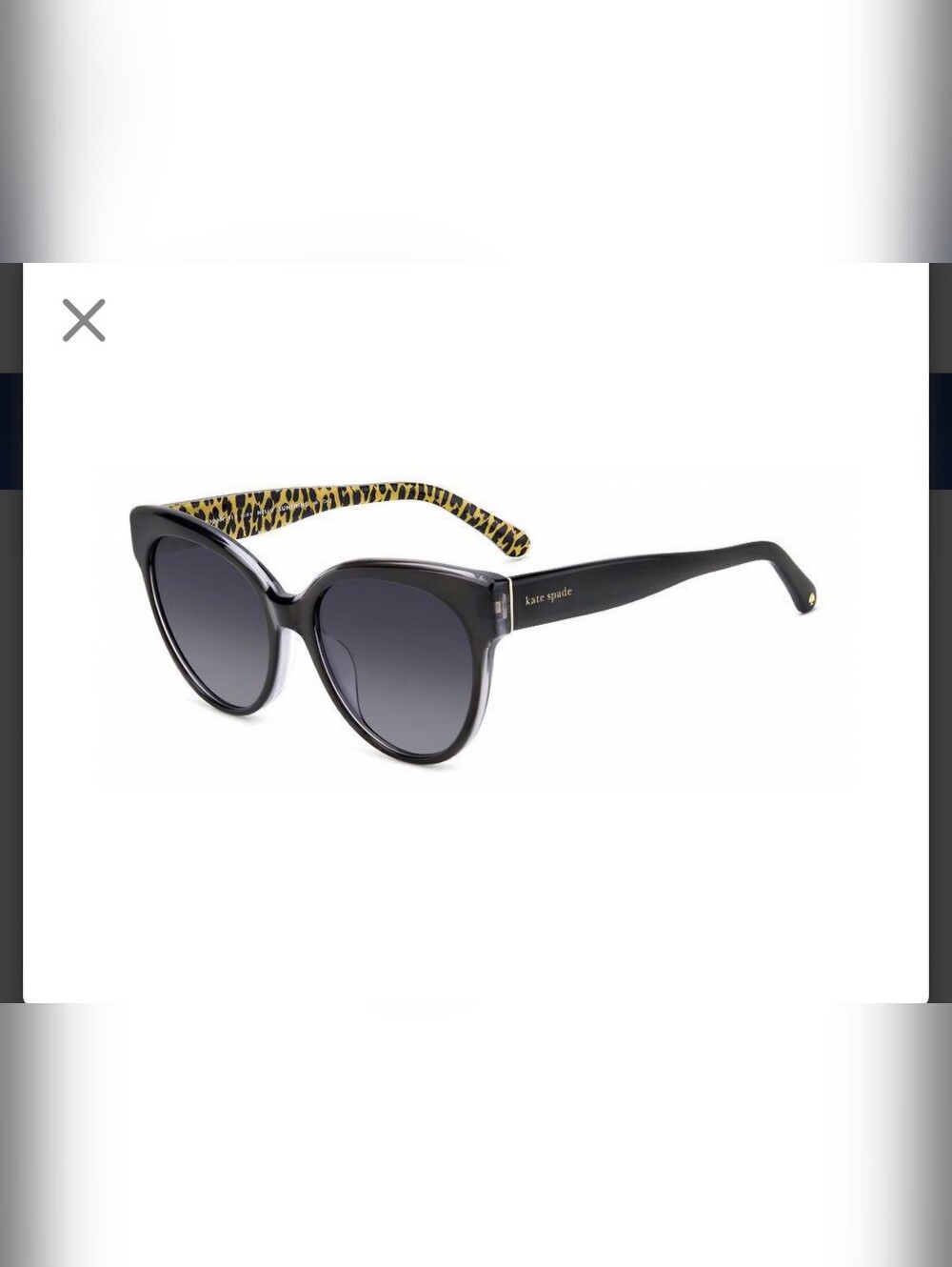 kate spade Black Cat-Eye Sunglasses with Leopard-Print Arms